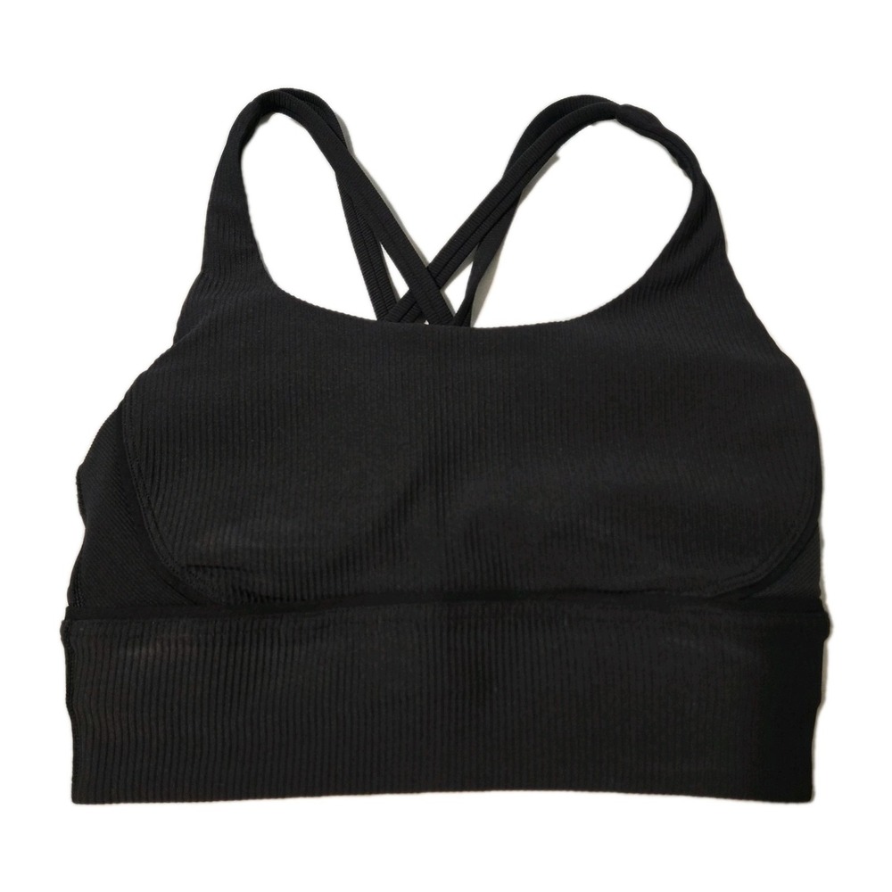 Lululemon Energy Long Line Ribbed Sports Bra With Inserts B/C Cup Size 4